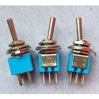 Тумблер. 220В. 3А. Переключатель 250 В, 3 А. SMTS-202-2A on-on. Микротумблер