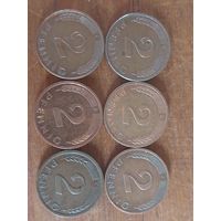 Монета 2 пфеннинга фрг