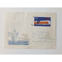 Почтовый конверт из ГДР, прошедший почту. 1976 год.