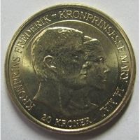 Дания 20 крон, 2004 Свадьба Принца Фредерика и Мисс Мэри Дональдсон UNC