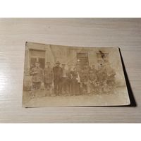 Почтовая карточка, фотография военнослужащих и гражданских, до 1917 года.
