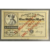 Банкнота 1 миллион марок 1923 год. Штутгарт Веймарская республика.
