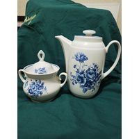 Винтажный, фарфоровый чайник и сахарница Минского фарфорового завода.