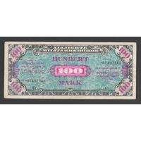 Германия 100 марок 1944 года. 8-значный номер с чертой. Тип Р-197а. Forbes Lithograph. Состояние XF