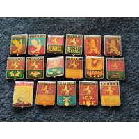 Города СССР. Суздаль, Гороховец, Владимир, Ковров, Муром, Шуя, Юрьевец, Судогда, Смоленск, Вязники, Меленки, Александров, Юрьев. Сборный лот. Цена за один значок. (А-6)