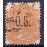192.Aust. Великобритания. Австралийские штаты. Южная Австралия. Служебные. Виктория. Стандарт. Надпечатка O. S. 1896 г. 2p. Mi.#32C.
