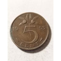 Нидерланды 5 центов 1953