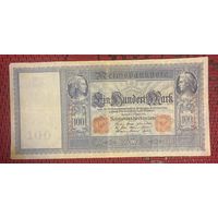 Банкнота 100 марок 1910 год. Германская империя. Красная печать. С рубля без МЦ.