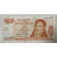 Банкнота Аргентина 1 песо 1973 год.