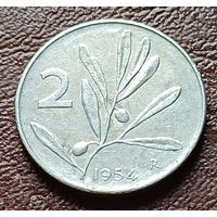 Италия 2 лиры, 1954      ( 1-1-5 )