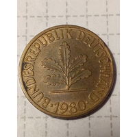 10 пфеннигов ФРГ 1980 год F