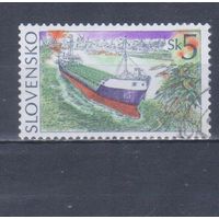 [554] Словакия 1994. Корабль.5 кр. Гашеная марка.