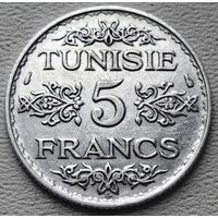 Тунис 5 франков 1936, серебро