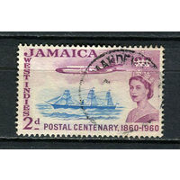 Британские колонии - Ямайка - 1960 - Самолет и парусник - [Mi.180] - 1 марка. Гашеная.  (Лот 15HW)-TG3P20