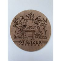 Подставка под пиво пивоварни "Strazek" из дерева /Россия/ No 9