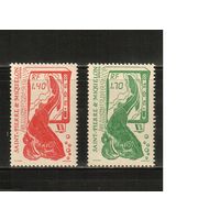 Сен-Пьер и Микелон-1988(Мих.579-580) , **  , Стандарт, Морская  Фауна ,  Рыбы,(полная серия)