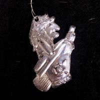 Ёлочная игрушка. Баба Яга. Ретро СССР. Пластик.