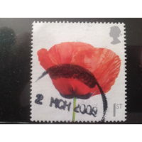 Англия 2008 Цветы, марка из блока