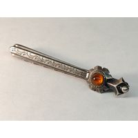 Зажим для галстука Янтарь Серебро 875 пр. СССР. С рубля