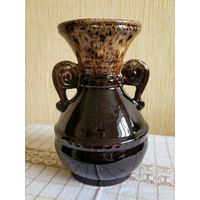 Ваза-амфора,  обливная керамика, винтаж.