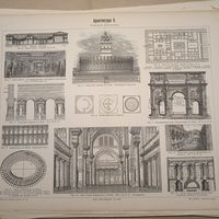 АРХИТЕКТУРА  5. Энциклопедическая гравюра конец 19в.     31х24см.