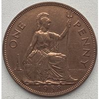 Великобритания 1 пенни 1938 г.