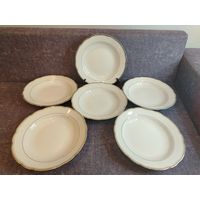 Все лоты с 1 Рубля. Набор Сервировочных тарелок на 6 персон. Кахла ГДР.70-е  гг.