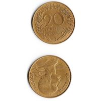 20 сантимов Франция 1976 год