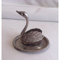 Подставка для колец Лебедь Серебрение 02