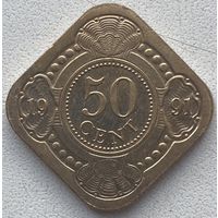 Нидерландские Антильские острова 50 центов 1991 г.