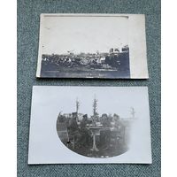 Фотооткрытки 1 Мировая война / Немецкие солдаты - подписано обед на позициях / Офицеры пиво
