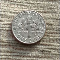 Werty71 США 1 дайм 10 центов 1996 D Рузвельт Факел