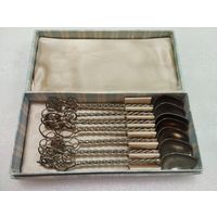 Ложки чайные Праздничные, мельхиор. Армения, СССР