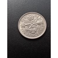 Великобритания 6 пенсов 1967 г.