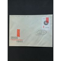 Польша 1964 КПД с маркой "100 лет со дня основания Первого Интернационала" (спецгашение) Mi.1529 каталог 0.70 евро
