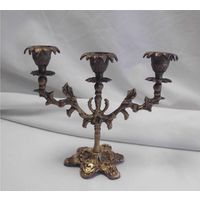 Подсвечник Канделябр на три свечи Бронза 01