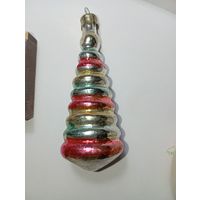 Наконечник на ёлку , винтаж , стекло , Пирамидка  , СССР . С рубля