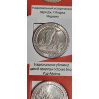 США. 25 центов (квотер) Национальное убежище дикой природы острова Блок 2018