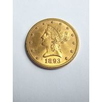 10 $ США 1893г.