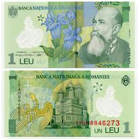 Румыния. 1 лей (образца 2005 года, выпуск 2017 года, P117k, UNC)