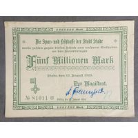 Банкнота 5 миллионов марок 1923 год. Магистрат Веймарская республика
