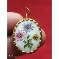 Серёжка, финифть,позолота, СССР