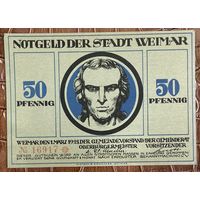 Нотгельд 50 пфеннигов 1921 год. Веймар,. Веймарская республика