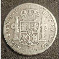 8 реалов 1801 года Испания Боливия Карл 4