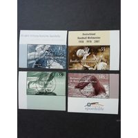 Германия. 2007  Серия из четырех марок входящих в Блок Mi.70 "Фонд помощи спорту. Виды спорта: гимнастика, ручной мяч, гребля, плаванье" (гашеные с клеем) Mi.2578, 2585-2587 каталог 8.00 евро