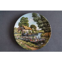 Тарелка коллекционная настенная [1990г., Англия, Royal Worcester, Якорение лодки, Bradex #26-R76-5.4] D=20,4см.