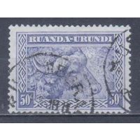 [2365] Бельгийская колония.Руанда-Урунди 1931. Фауна.Буйвол.50с. Гашеная марка.