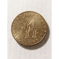 Франция 10 франков "100 лет со дня рождения Ролан Гарроса" 1988