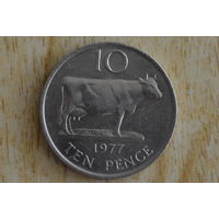 Гернси 10 пенсов 1977 с 1 руб