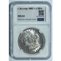 Доллар 1885 Морган o MS 64 США